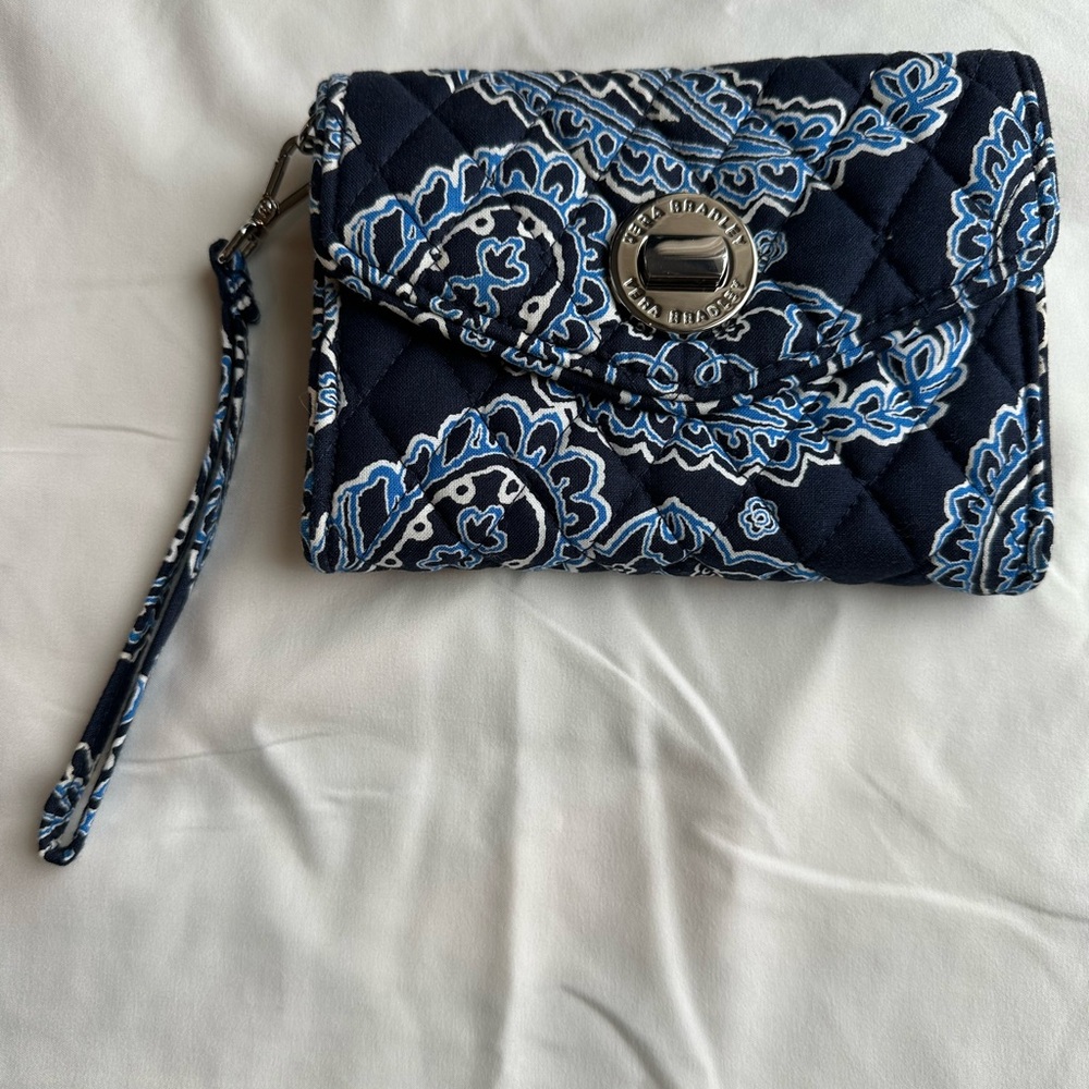 Vera Bradley Blue Paisley Wristlet